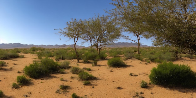 Um bosque verde no meio do deserto