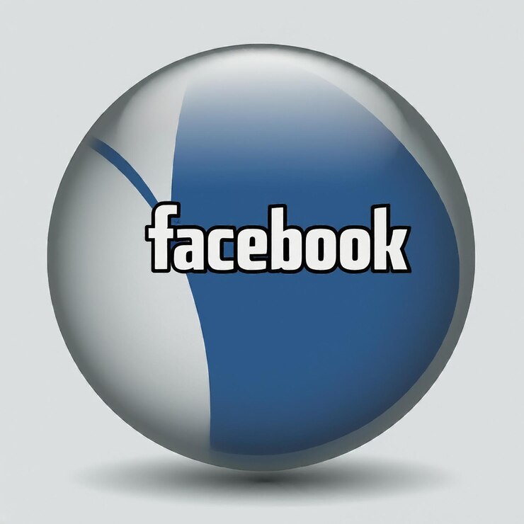 Foto um botão da web com a palavra facebook nele