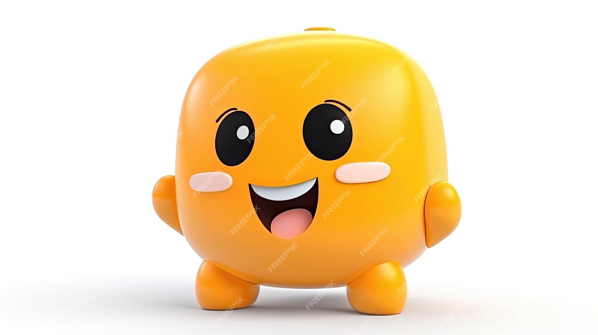 Um brinquedo amarelo com um grande sorriso nele