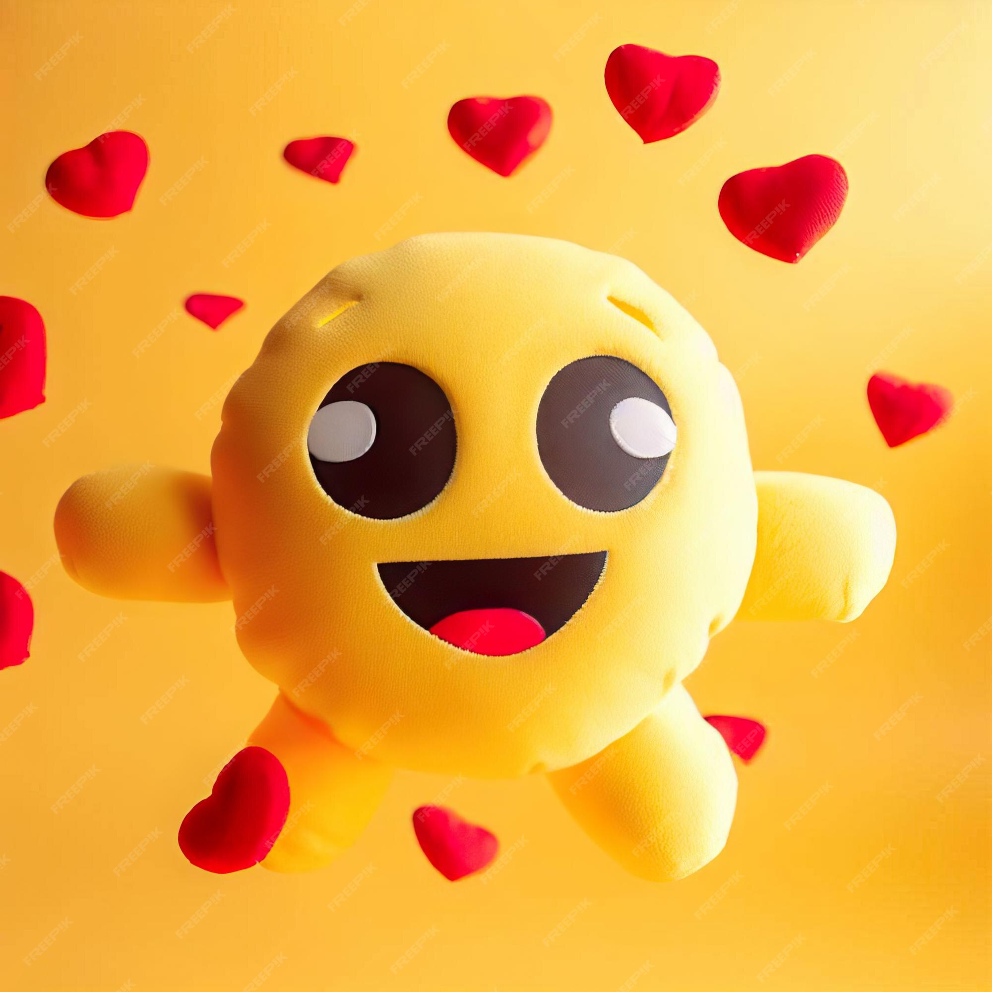 Um brinquedo amarelo com um grande sorriso nele