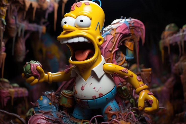 Foto um brinquedo com um personagem de desenho animado na cabeça