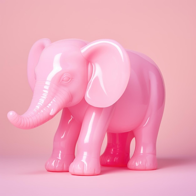 Um brinquedo de elefante de plástico rosa