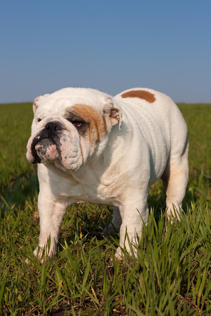 Foto um bulldog inglês.