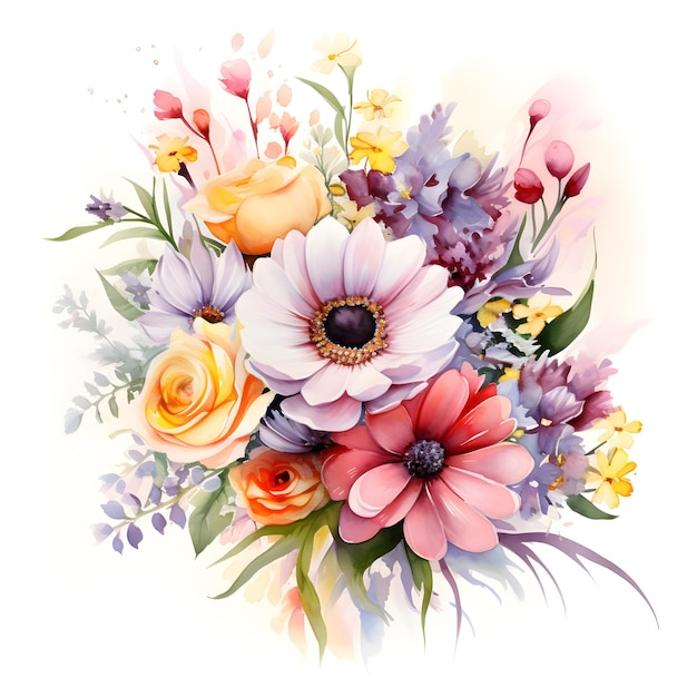 um buquê colorido de flores é mostrado com uma imagem de flores.