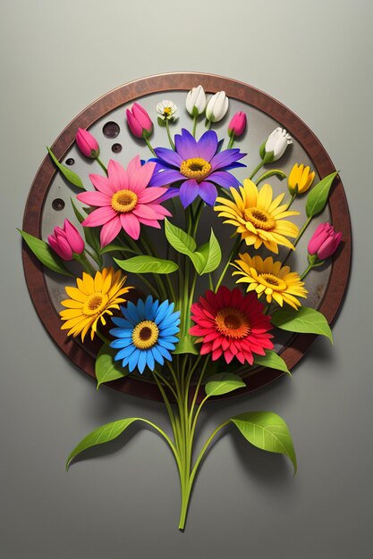 Foto um buquê de flores coloridas decoração criativa ornamento simples fundo de papel de parede