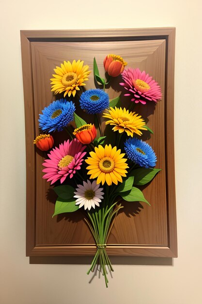 Um buquê de flores coloridas decoração criativa ornamento simples fundo de papel de parede