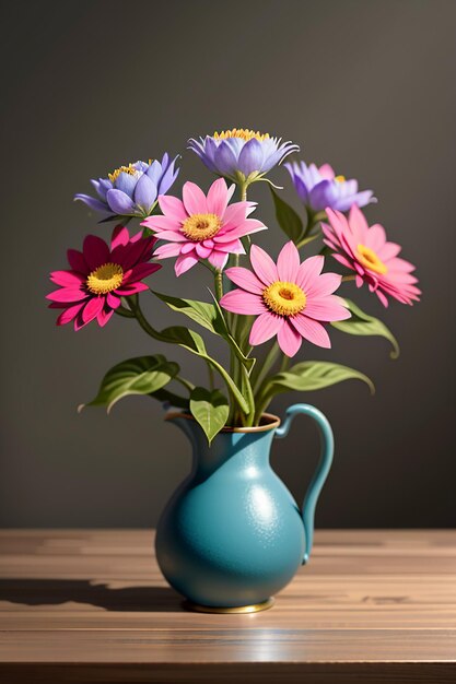 Um buquê de flores coloridas decoração criativa ornamento simples fundo de papel de parede