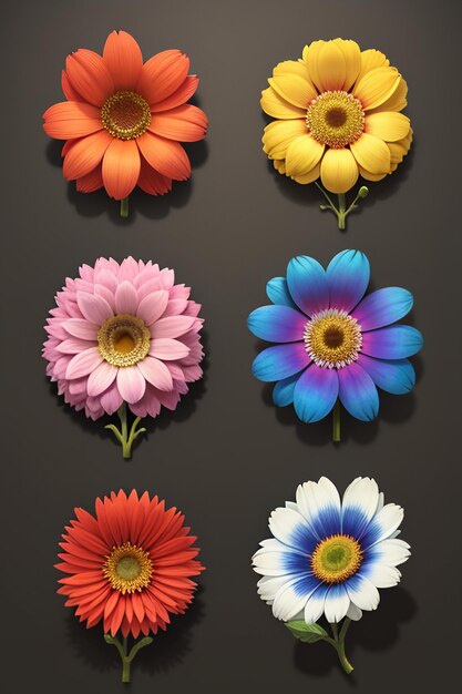 Um buquê de flores coloridas decoração criativa ornamento simples fundo de papel de parede