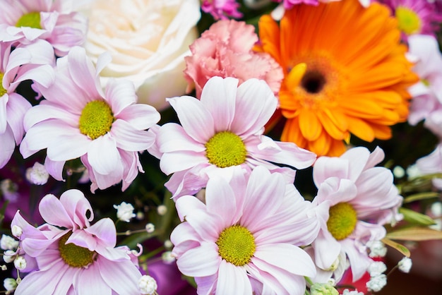 Foto um buquê de flores em close-up