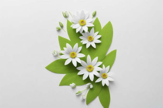 Um buquê de flores em um fundo branco