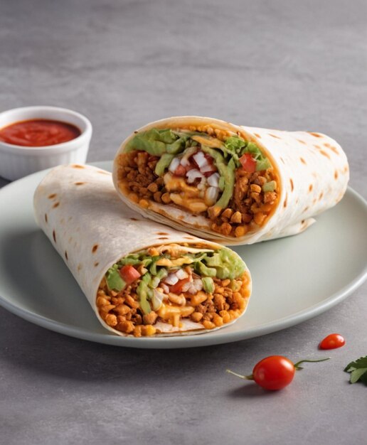 um burrito mexicano clássico com um recheio suculento