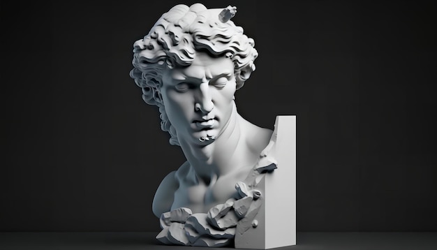 Um busto de um homem romano