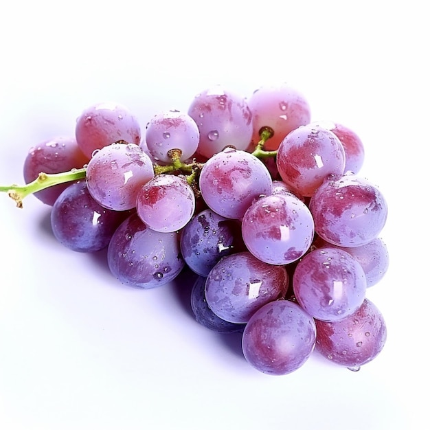 Um cacho de uvas com roxo e branco no fundo.