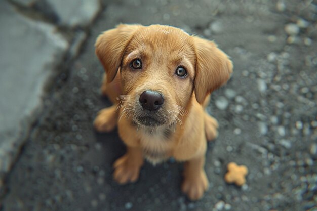 Um cachorrinho bonito a implorar por guloseimas.