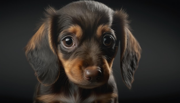 Um cachorrinho com um olhar triste no rosto