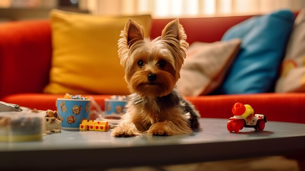 Um cachorro com uma etiqueta na orelha