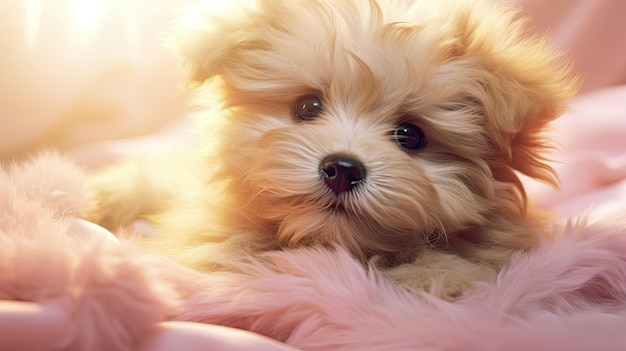 um cachorro pequeno com nariz rosa e nariz preto.