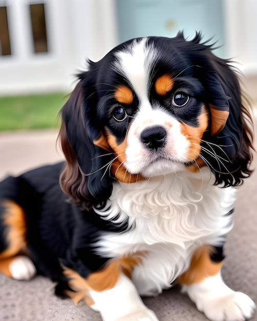 Um cachorro que está sentado em um sofá