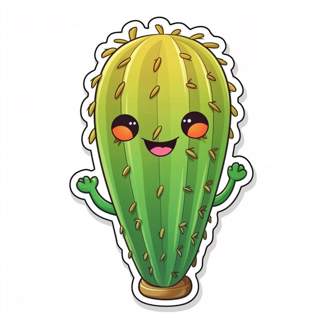 Cacto verde, cozinha mexicana Cartoon Cactaceae, versão Cartoon do cacto,  personagem de desenho animado, png material, comida png