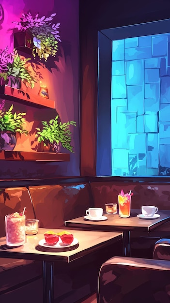 Foto um café minimalista onde todas as bebidas são claras e incolores concentrando-se no sabor puro