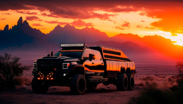 Um caminhão hummer preto com a palavra hummer na frente