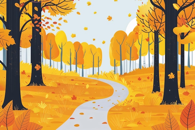 Um caminho através de uma floresta