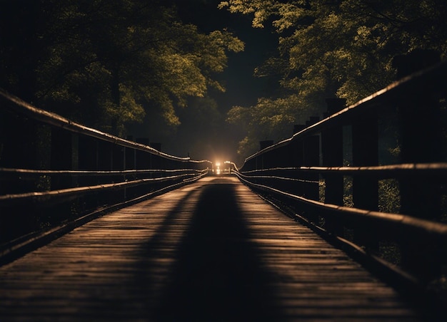 Foto um caminho escuro da floresta