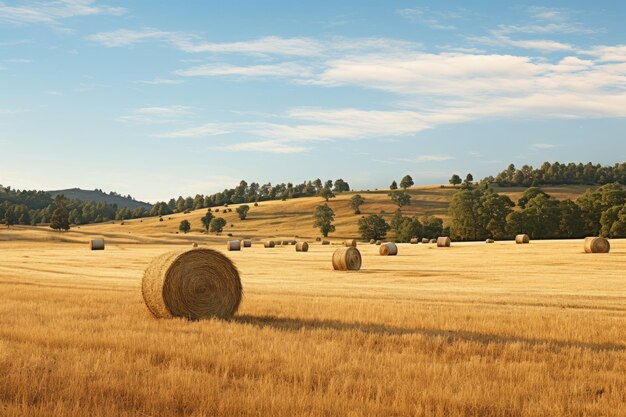 Um campo de feno sereno