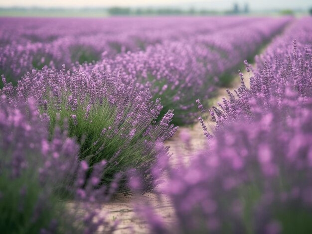 Um campo de lavanda com a palavra lavanda