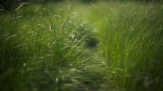 Um campo verde de grama com a palavra verde nele