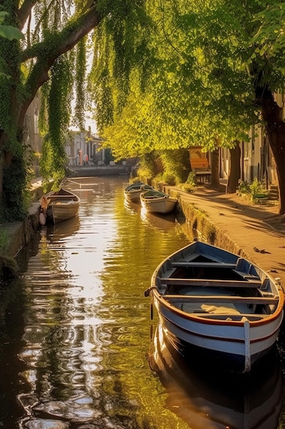 Um canal na cidade de lille.