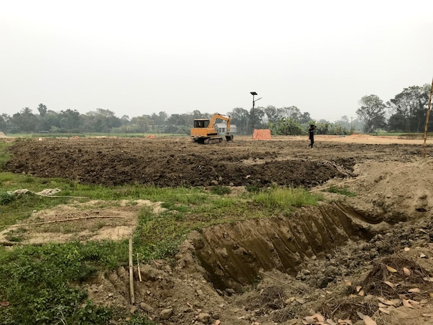 Um canteiro de obras para a fábrica de Nova Deli