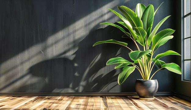 Um canto aconchegante com plantas verdes melhorando o interior moderno oferecendo um toque de natureza dentro de uma casa elegante