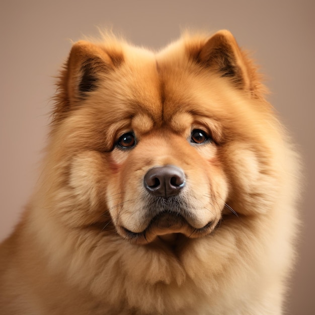 Um cão Chow Chow Fluffy