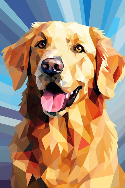 um cão com a língua fora é mostrado em uma pintura