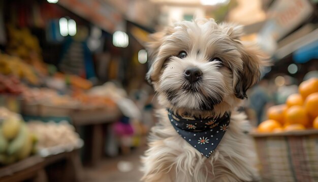 um cão com uma bandana ao redor do pescoço