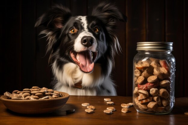 Um cão curioso se entrega ao seu deleite favorito, saboreando a bondade saborosa do frasco com pura alegria.