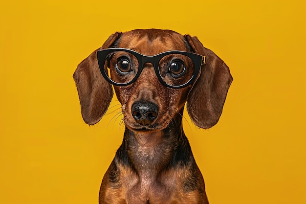 um cão de óculos