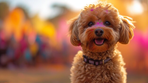 Um cão olhando para a câmera de perto