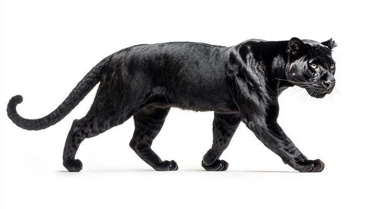Foto um cão preto com um fundo branco e um fundo branco
