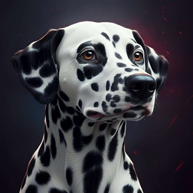 Foto um cão que tem manchas pretas no rosto
