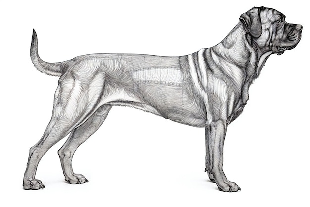 Um cão Rhodesian Ridgeback isolado no fundo branco