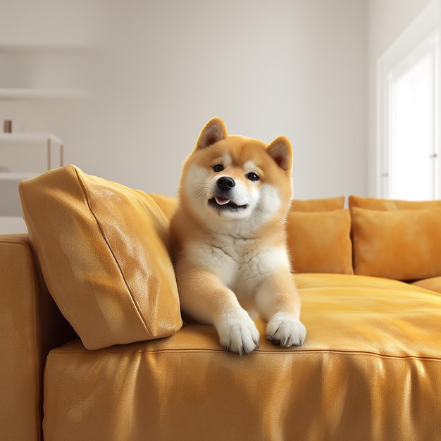 Foto um cão shiba muito bonito.