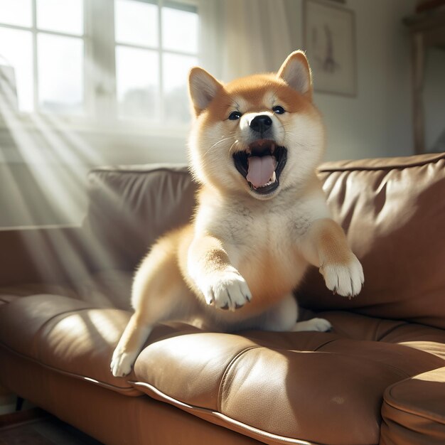 Foto um cão shiba muito bonito.