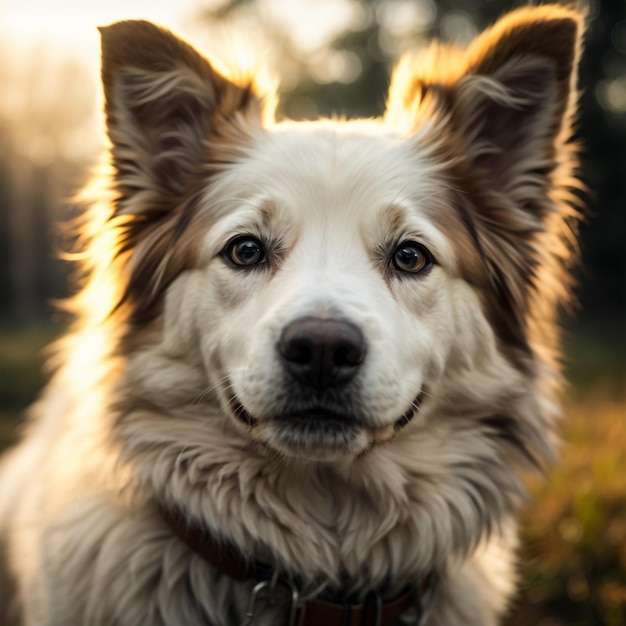 Um cãozinho com um cinto.