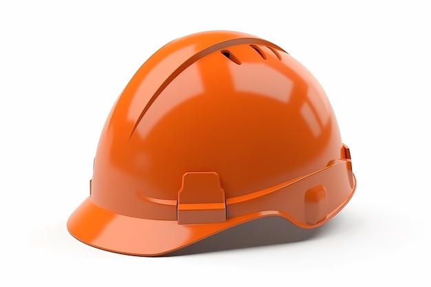 Um capacete laranja com a palavra construção.