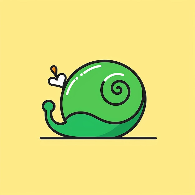 Um caracol sorridente com um sorriso amigável e moderno.