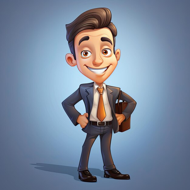 Um carinhoso personagem de empresário retratado em ilustração vetorial