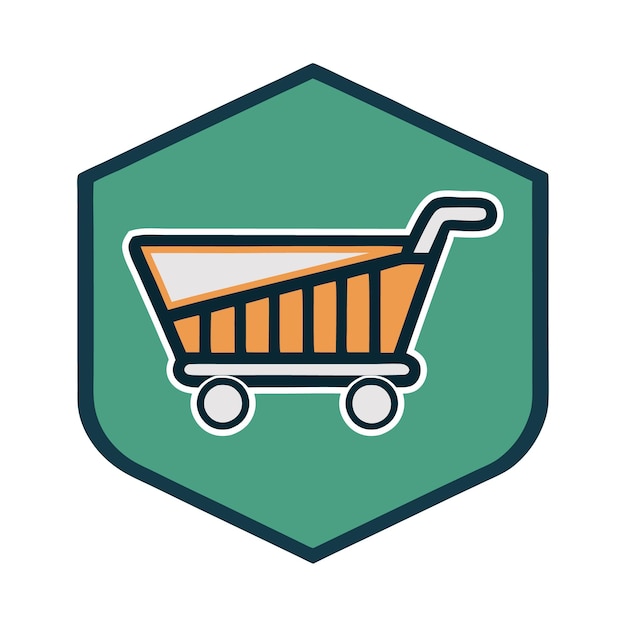 um carrinho de compras colorido com caixas nele design vetorial