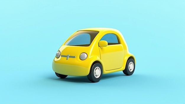 Um carro amarelo com um buraco de fechadura que diz "carro" na lateral.